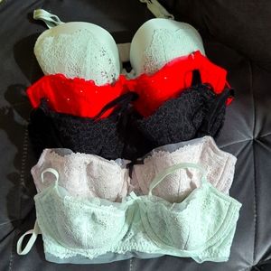 32D Dream Angels Victoria’s Secret Balconet Bras (4) + Demi Bra + Panty